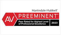 David Bliven received Martindale Hubbell AV Preeminent 2023 award for legal excellence.